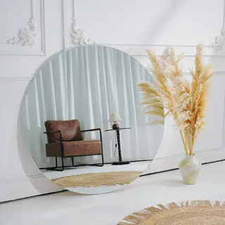 מראת גוף מרחפת עגולה לתליה ללא מסגרת קוטר 110 ס"מ דגם 88017C