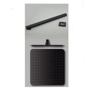 סט מערכת 3 דרך מרובע נירוסטה אל חלד כולל זרוע וראש 50 צבע שחור מט דגם 4BL5050