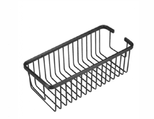 רשת ישרה לבקבוקי שמפו במקלחת לתליה על קיר עשויה מחומר נירוסטה אל חלד צבע שחור מט דגם 2444MB