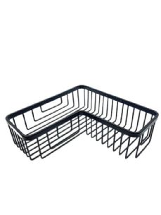 רשת פינתית לבקבוקי שמפו במקלחת לתליה על קיר עשויה מחומר נירוסטה אל חלד צבע שחור מט דגם 2623MB