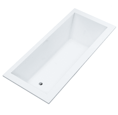 אמבטיה מלבנית אקרילית מחוזקת בפייברגלס כוללת קונסטרווקציה אורך 170 ס"מ צבע לבן מבריק דגם Hockey