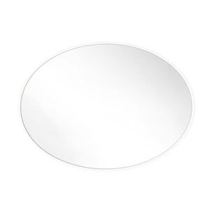 מראה מרחפת לתליה אליפסה עם מסגרת אלומיניום אל חלד צבע לבן מט ברוחב 80 ס"מ ובגובה 60 ס"מ דגם W-36