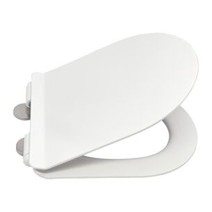 מושב אסלה UF קשיח מעוגל "KCT" לבן מבריק עומק 41 ס"מ רוחב 36 ס"מ טריקה שקטה נשלף מתאים לאסלות תלויות שלנו (רומא, אושן, לוס, מארי) או במקום מושב ישן באותה מידה