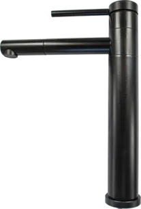 ברז לכיור מונח גבוה עם פיה מסתובבת צבע שחור מט דגם 8882681