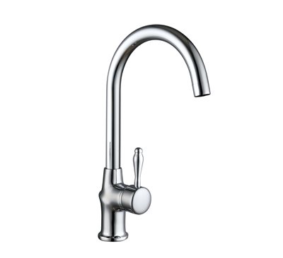 ברז גבוה עם פיה מסתובבת צבע ניקל מבריק דגם 77658