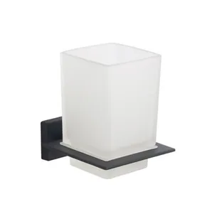 מחזיק כוס למברשות שיניים Netro צבע שחור מט תלוי עשוי מחומר Brass אל חלד דגם 555B-3