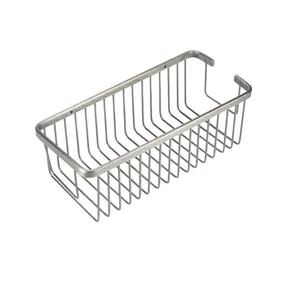 רשת ישרה לבקבוקי שמפו במקלחת לתליה על קיר עשויה מחומר נירוסטה אל חלד צבע ניקל מבריק דגם 2433CH