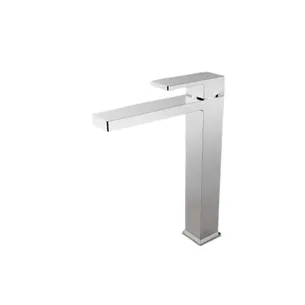 ברז לכיור מונח גבוה עם פיה קבועה צבע ניקל מבריק דגם ZV0129CH