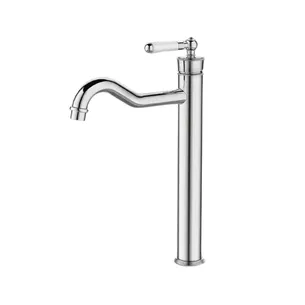 ברז לכיור מונח גבוה עם פיה קבועה צבע ניקל מבריק דגם AN0522CH