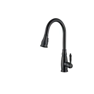 ברז מטבח מגיע עם פיה מסתובבת ונשלפת צבע שחור מט דגם OB0804K