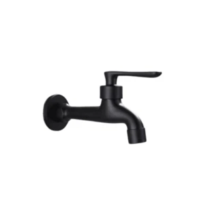 ברז מים קרים יציאה מהקיר אורך הפיה 14 ס"מ צבע שחור מט דגם 445552