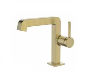 ברז רחצה עם פיה קבועה צבע זהב מט דגם PL702G