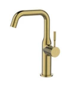 ברז גבוה עם פיה מסתובבת צבע זהב מט מתאים לכיור מונח או רחצה דגם PL701G