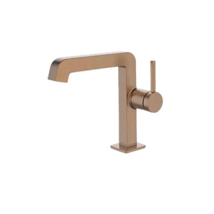 ברז רחצה עם פיה קבועה צבע רוז גולד דגם PL702RG