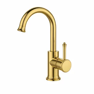 ברז רחצה עם פיה מסתובבת צבע זהב מט דגם ZV0126G