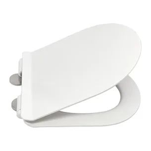 מושב אסלה UF קשיח מעוגל "KZW" לבן מבריק עומק 43 ס"מ רוחב 36 ס"מ טריקה שקטה נשלף מתאים לאסלות תלויות שלנו (קייב, קנדה, פוג'ה וליסבון) או במקום מושב ישן באותה מידה