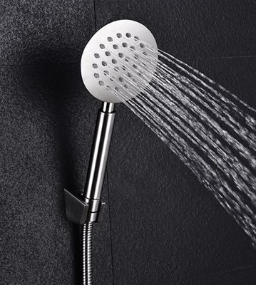 מזלף יד מעוגל עשוי מנירוסטה אל חלד יש לו מצב זרימה 1 צבע ניקל מבריק דגם 8514