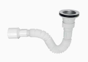 סיפון “¼1 לכיור רחצה שרשורי עשוי מפלסטיק צבע לבן דגם 6325