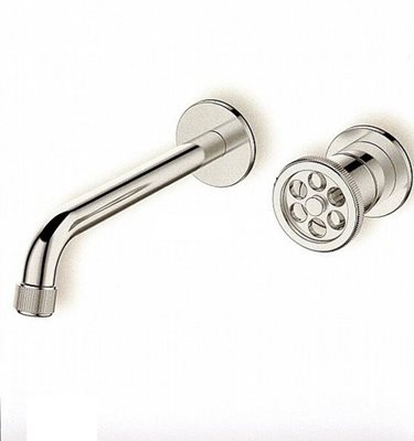 ברז מהקיר מגיע עם פיה באורך 19 ס"מ כולל מנגנון פנימי צבע ניקל מבריק דגם SH0708CH