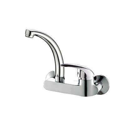 ברז מהקיר לכיור רחצה מגיע עם פיה מסתובבת גבוהה וקצרה צבע ניקל מבריק דגם 717646