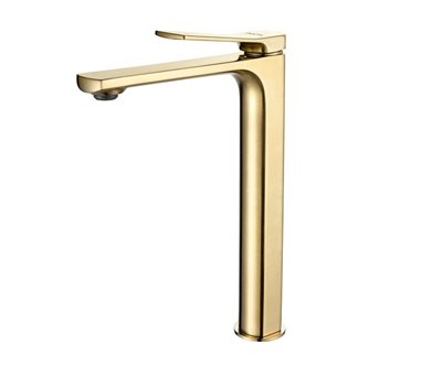 ברז לכיור מונח גבוה עם פיה קבועה צבע זהב מט דגם B55102321