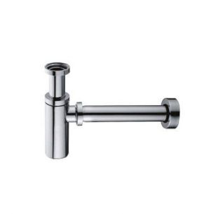 סיפון “¼1 קשיח לכיור רחצה עשוי מחומר נירוסטה אל חלד עם קומקום לקליטת לכלוך צבע ניקל דגם 051-CP