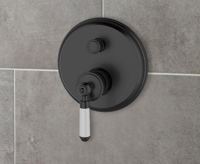 אינטרפוץ 4 דרך צבע שחור מט מקבלים ביחד חלק חיצוני ופנימי דגם AN0525K