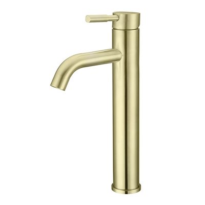 ברז לכיור מונח גבוה עם פיה קבועה צבע זהב מט דגם B20402302