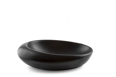 כיור רחצה מונח חרס אובלי רוחב 49 ס"מ ועומק 31 ס"מ צבע שחור מט דגם איילנד