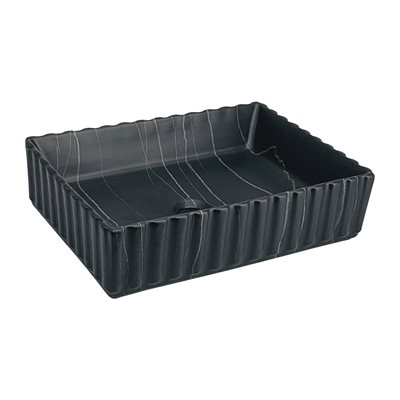 כיור רחצה מונח חרס מלבני רוחב 48 ס"מ ועומק 35.5 ס"מ צבע שיש שחור מט קלקלתה דגם שירה