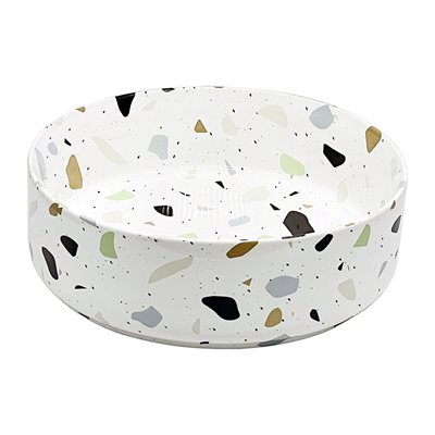 כיור רחצה מונח חרס עגול קוטר 36 ס"מ צבע טרצו דגם ענת