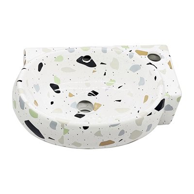 כיור רחצה מעוגל תלוי רוחב 42 ס"מ עומק 27 ס"מ צבע טרצו דגם טולון