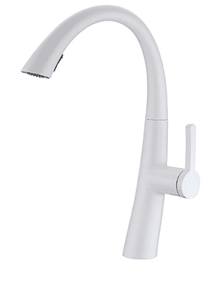 ברז מטבח מגיע עם פיה מסתובבת ונשלפת צבע לבן מבריק דגם OB0801WH